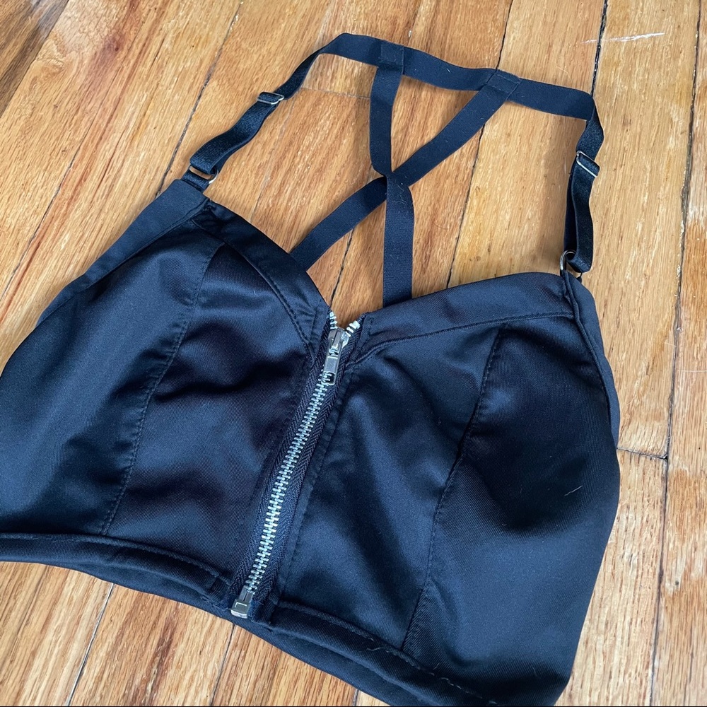 Nylon Bralette with zipper closure